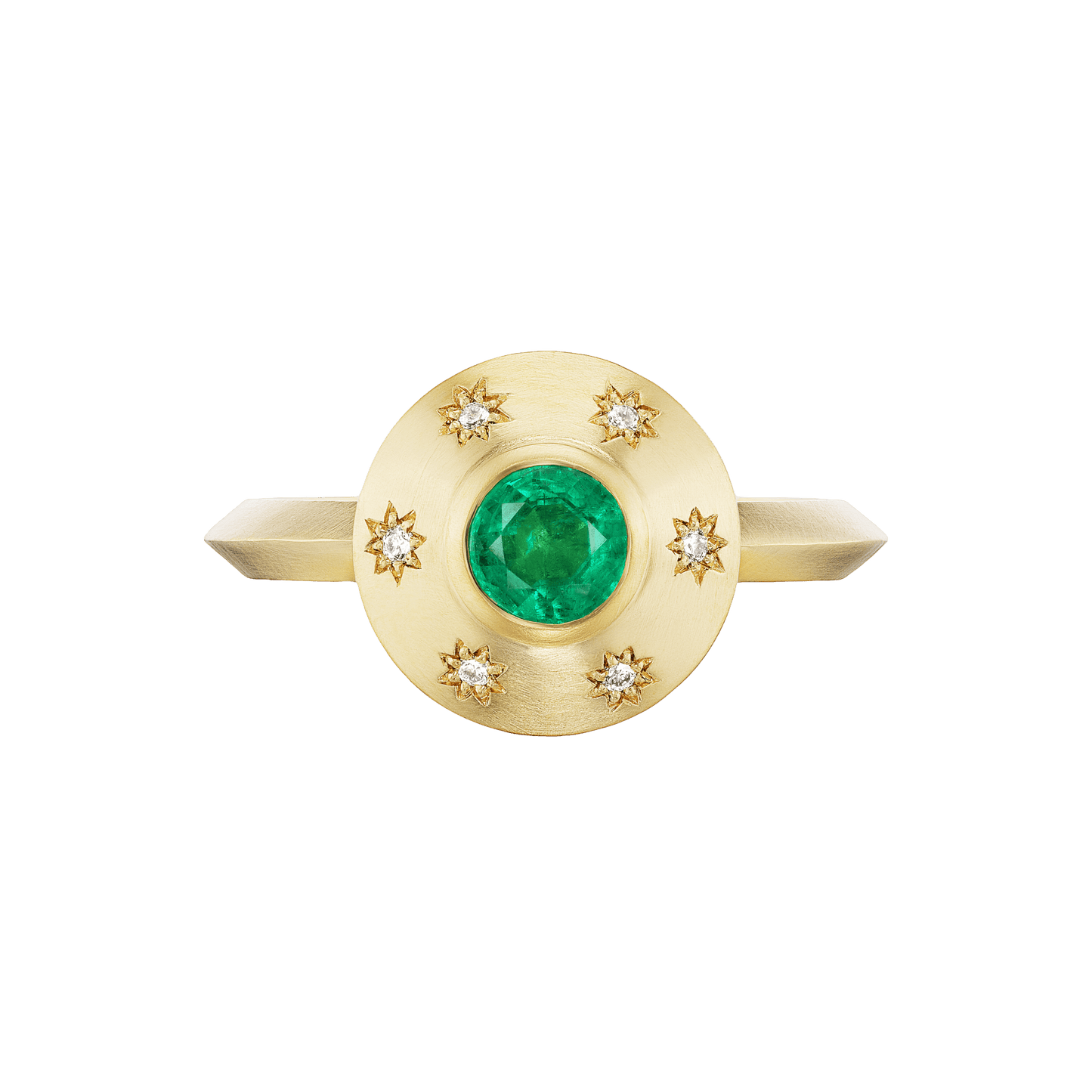 EMERALD STARBURST ROUND RING - Ophelia Eve Jewelry