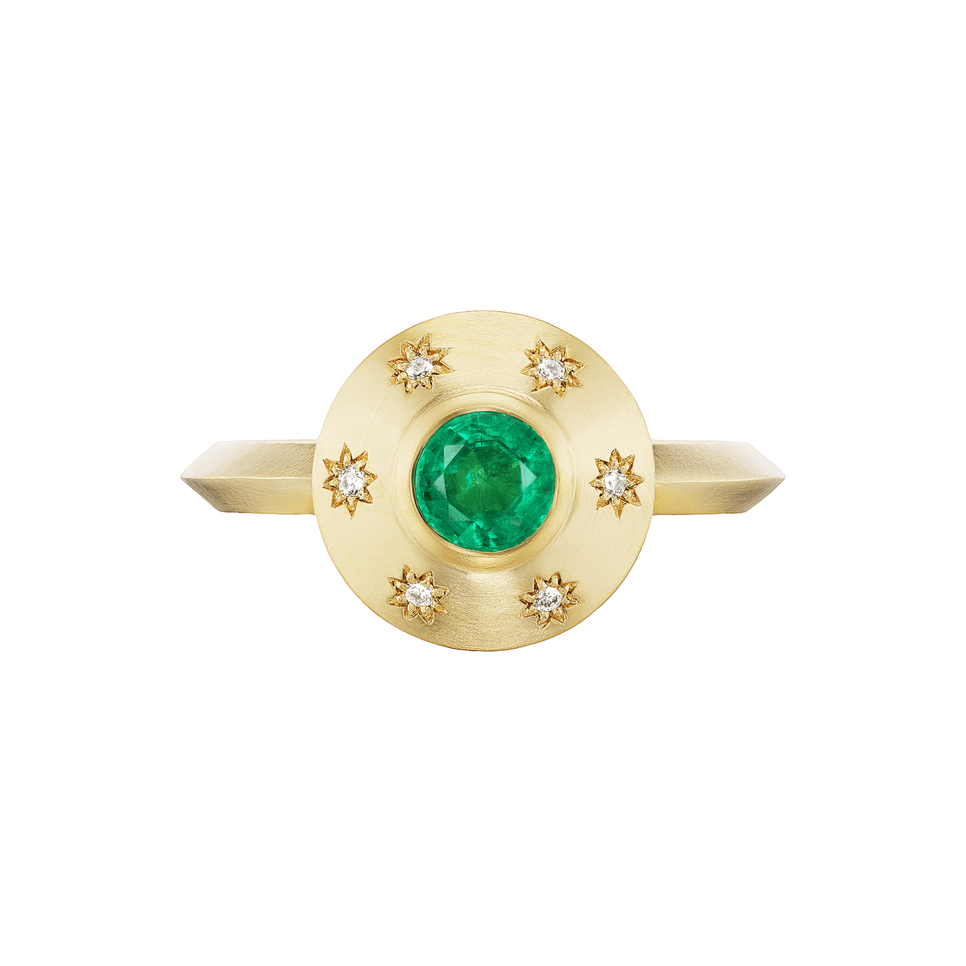 EMERALD STARBURST ROUND RING - Ophelia Eve Jewelry