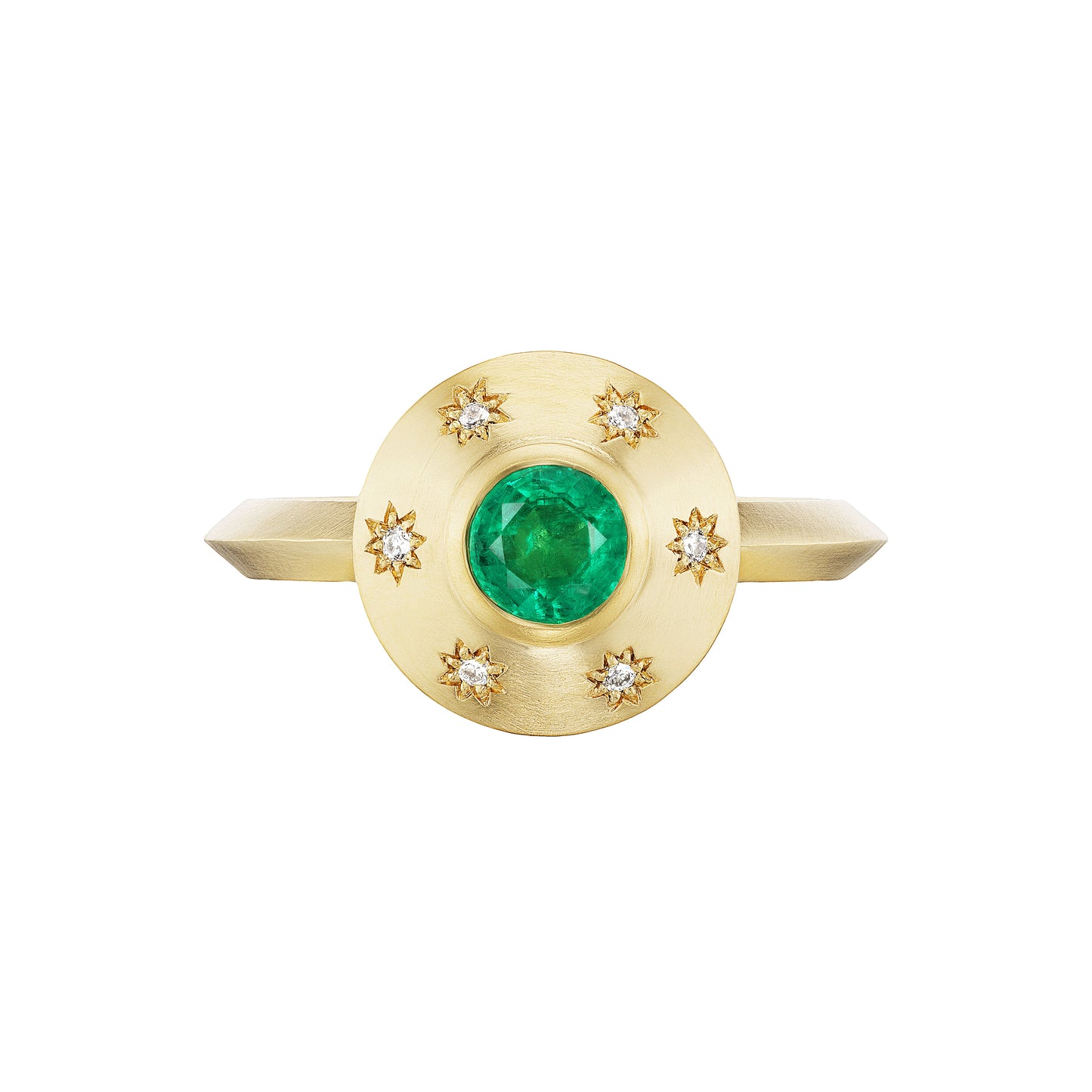 EMERALD STARBURST ROUND RING - Ophelia Eve Jewelry