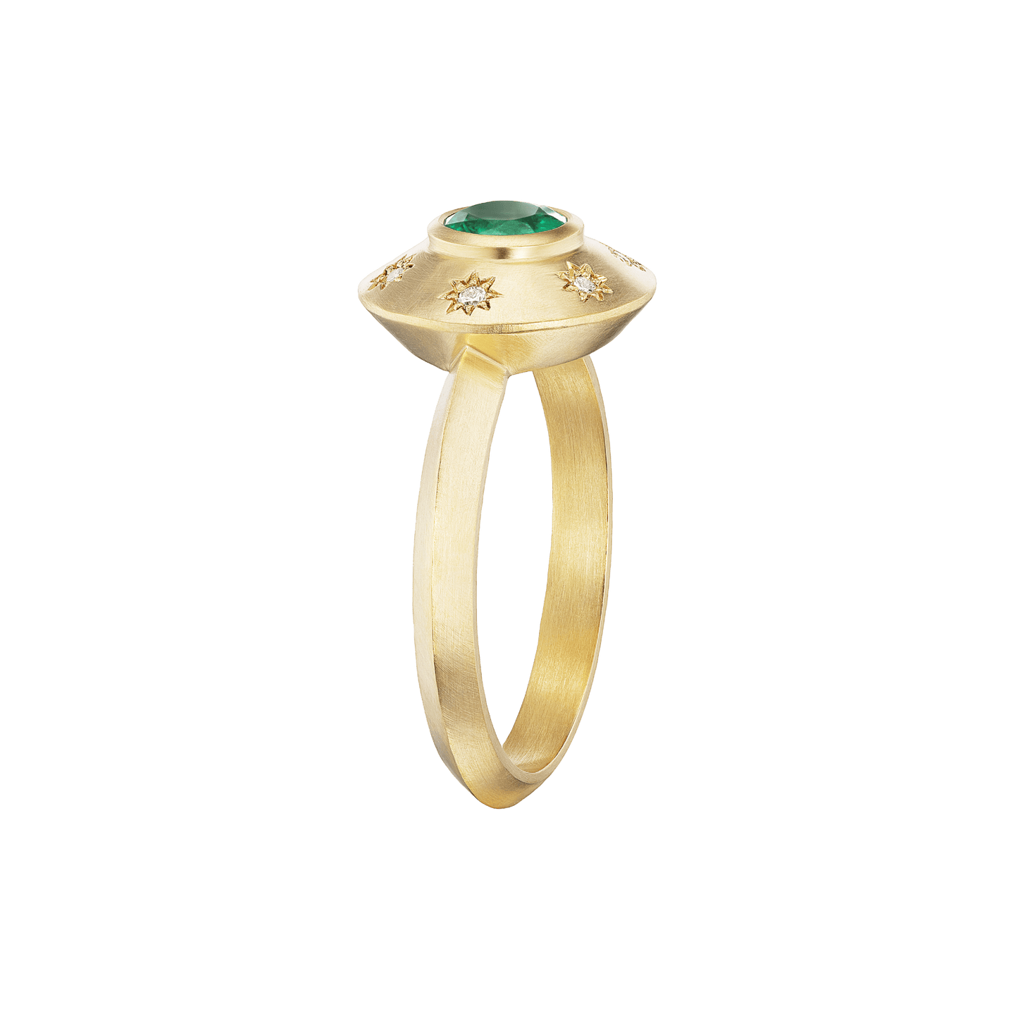 EMERALD STARBURST ROUND RING - Ophelia Eve Jewelry
