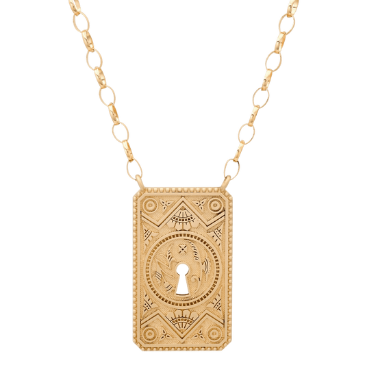 GARDEN GATE ANTIQUE DOORPLATE NECKLACE - Ophelia Eve Jewelry