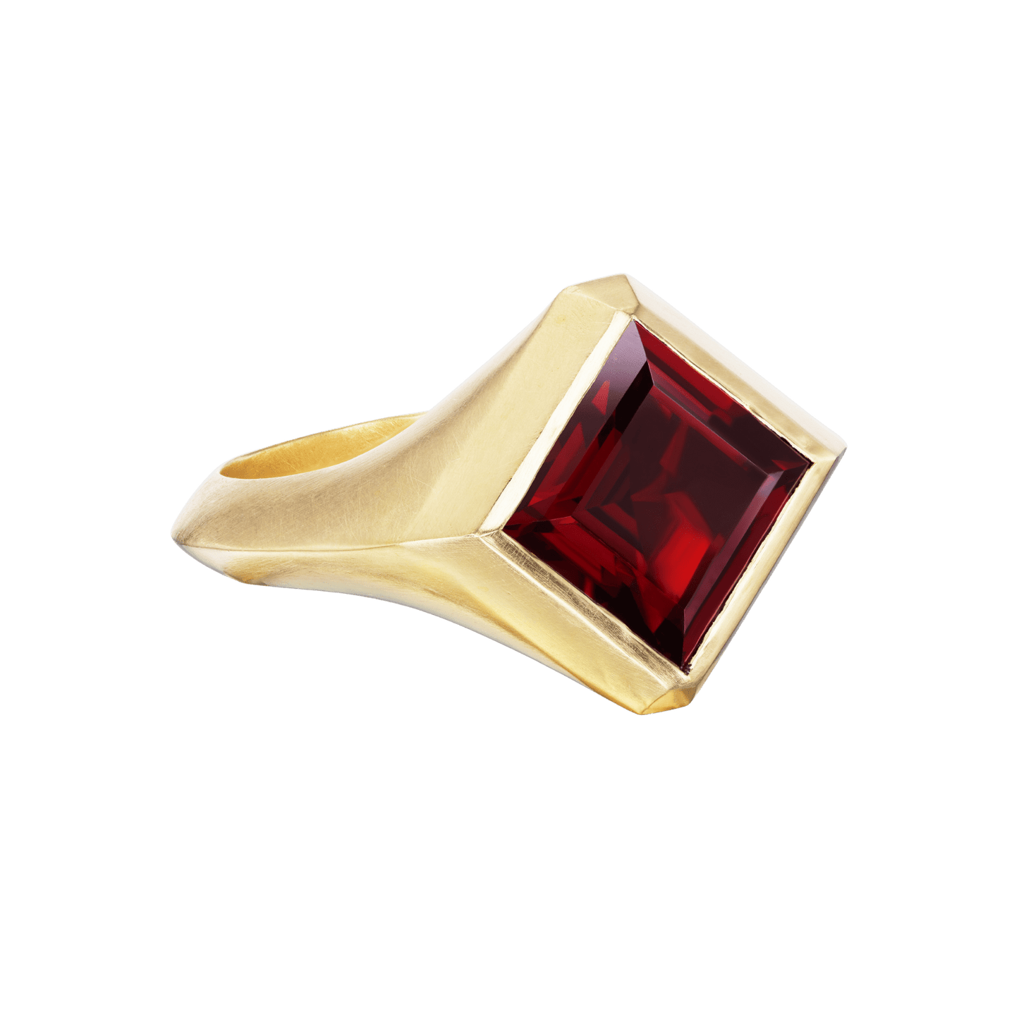 GARNET KITE SIGNET RING - Ophelia Eve Jewelry