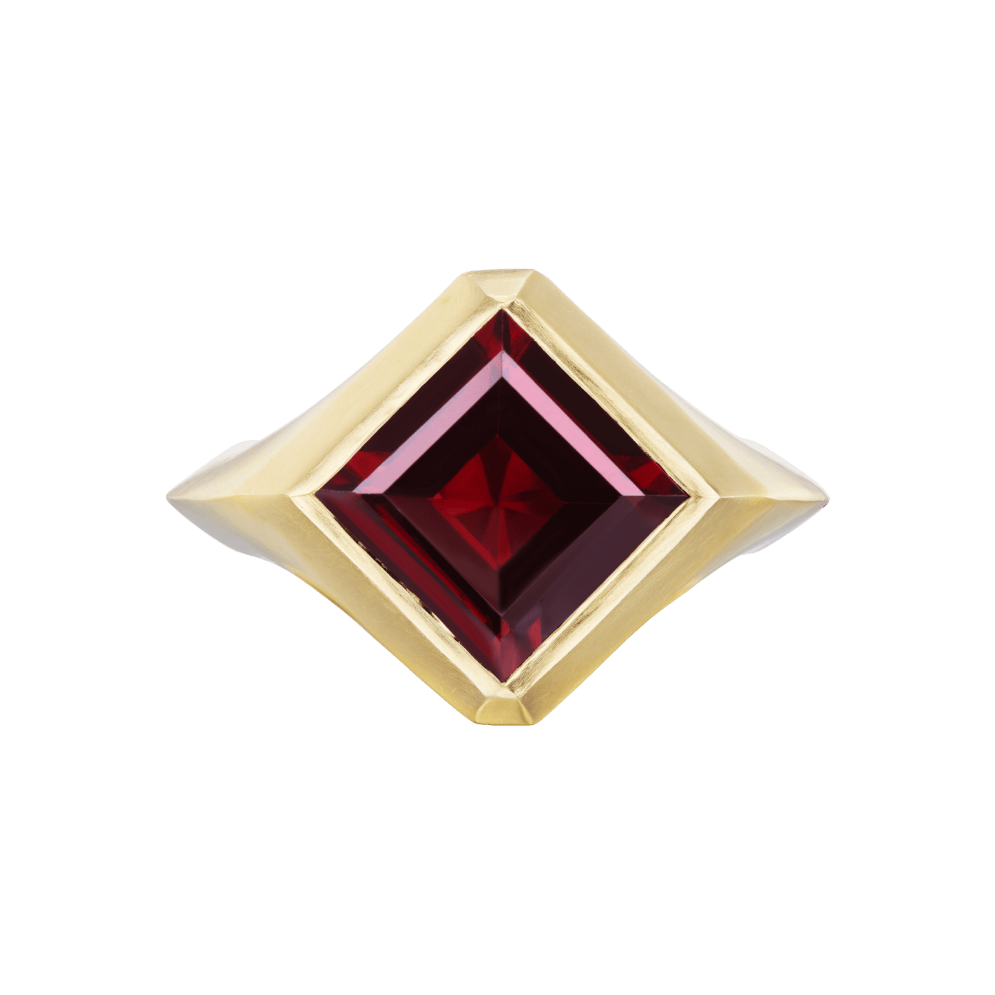 GARNET KITE SIGNET RING - Ophelia Eve Jewelry