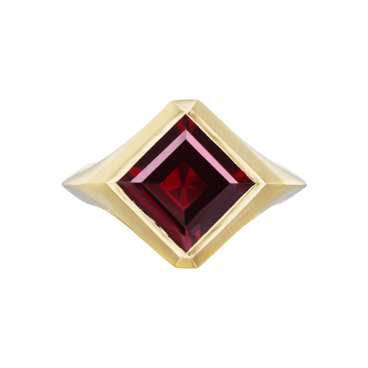 GARNET KITE SIGNET RING - Ophelia Eve Jewelry