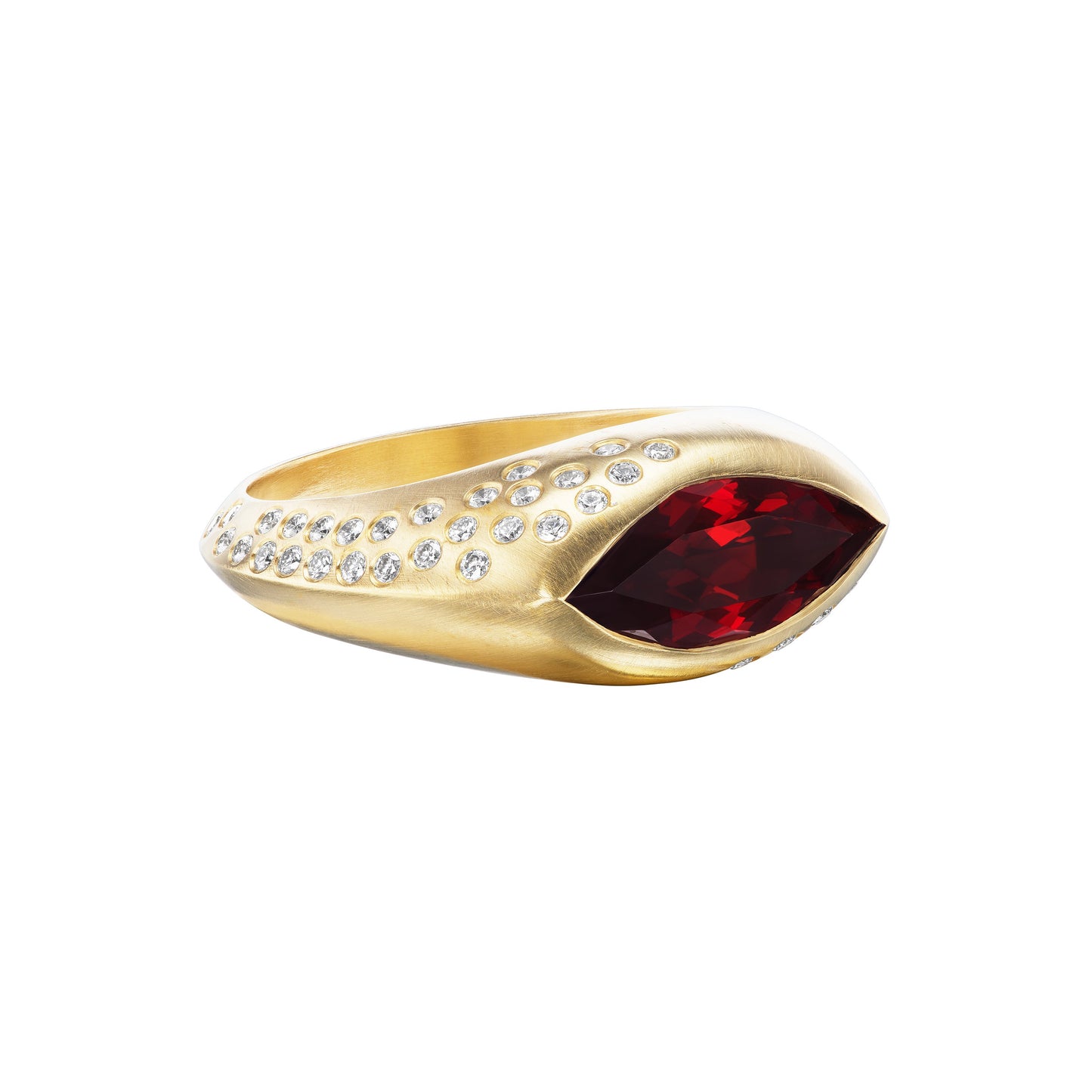 GARNET MARQUISE SIGNET RING - OPHELIA EVE