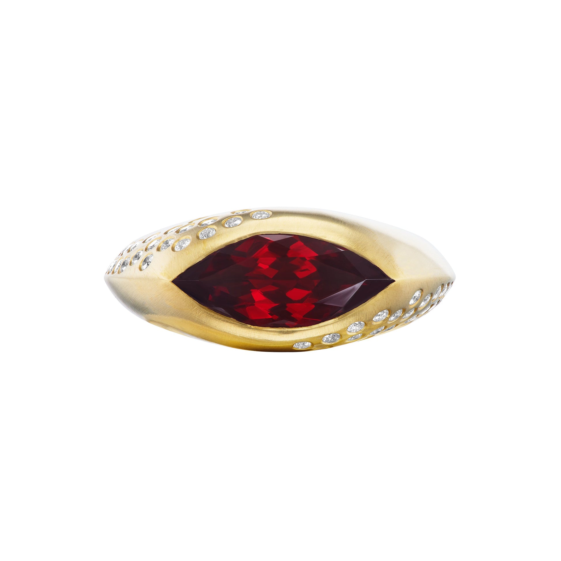 GARNET MARQUISE SIGNET RING - OPHELIA EVE