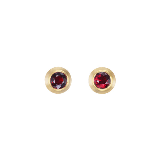 GARNET ROUND STUDS - OPHELIA EVE