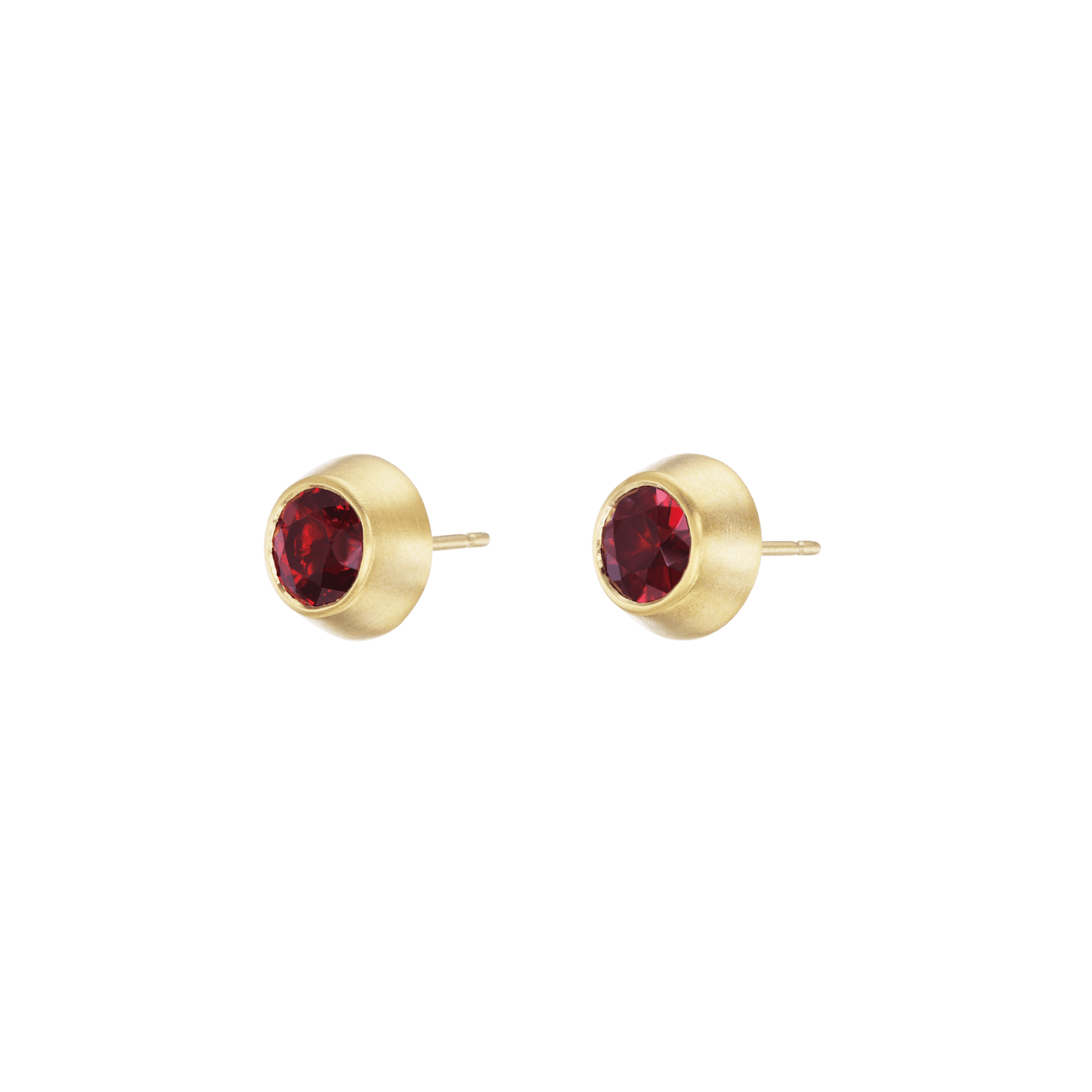 GARNET ROUND STUDS - Ophelia Eve Jewelry
