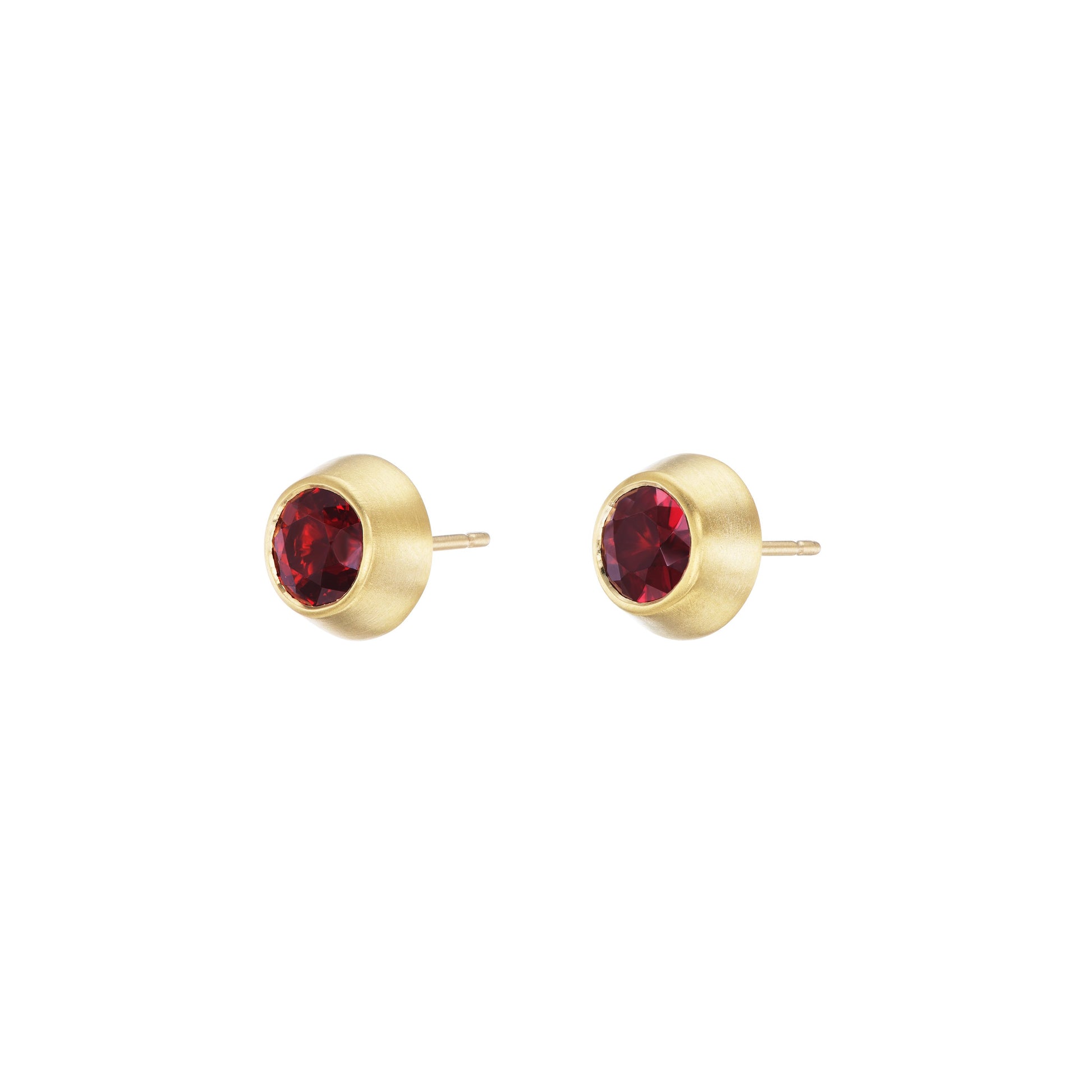 GARNET ROUND STUDS - OPHELIA EVE