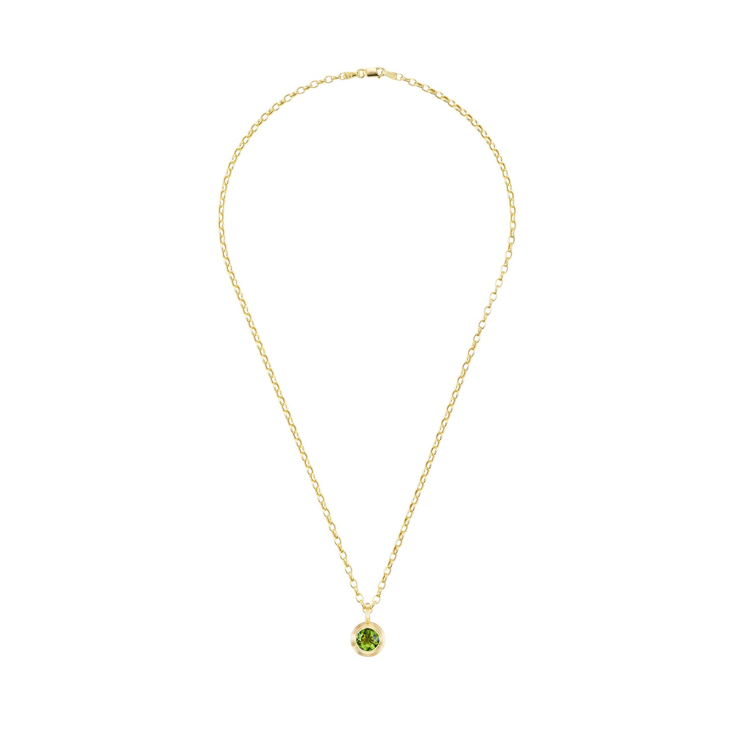 GREEN TOURMALINE ROUND PENDANT - OPHELIA EVE