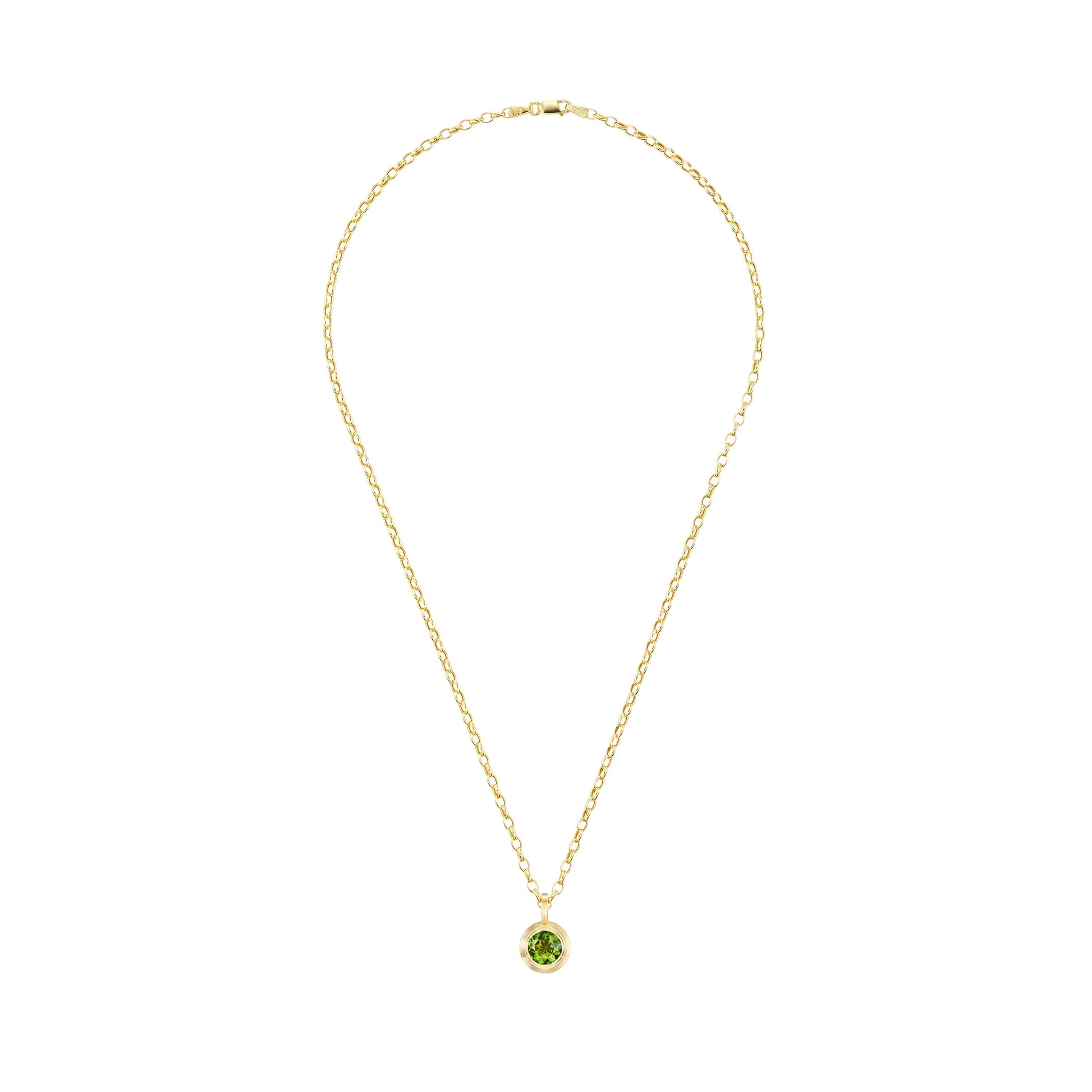 GREEN TOURMALINE ROUND PENDANT - OPHELIA EVE