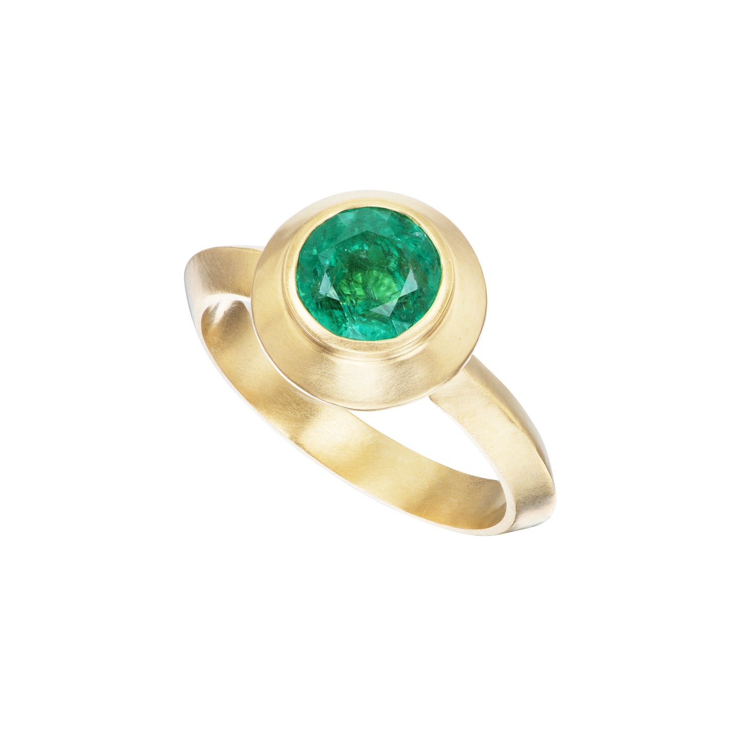 LIGHT EMERALD ROUND RING - OPHELIA EVE