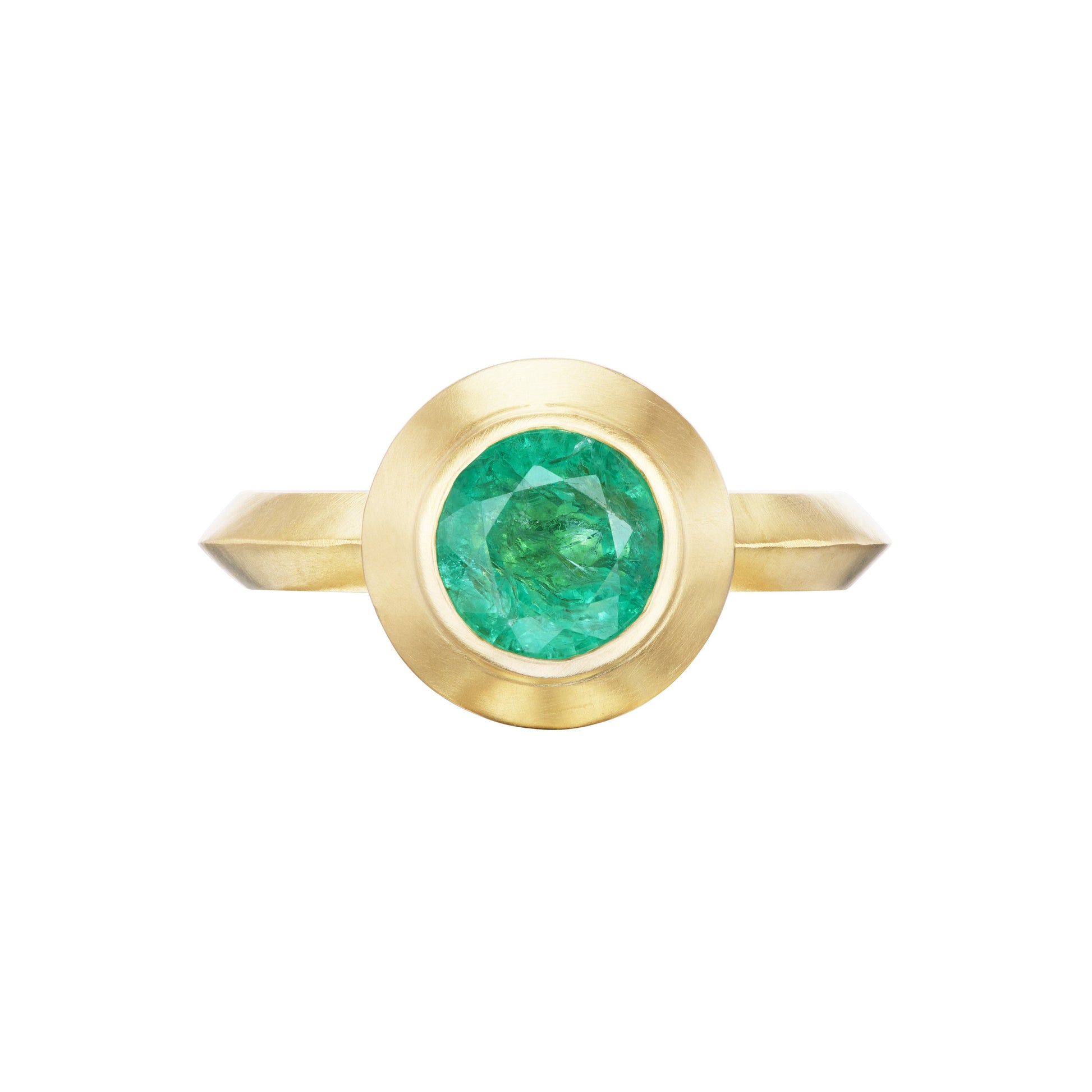 LIGHT EMERALD ROUND RING - OPHELIA EVE