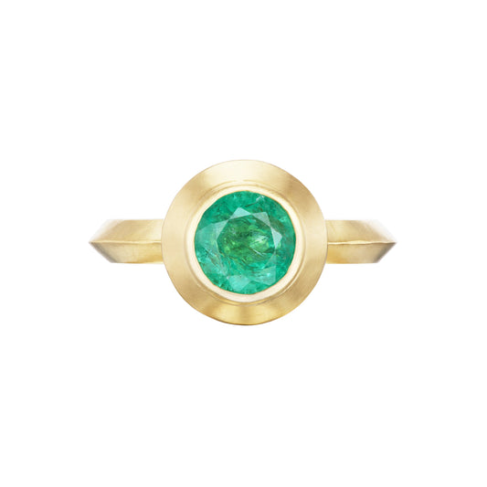 LIGHT EMERALD ROUND RING - OPHELIA EVE