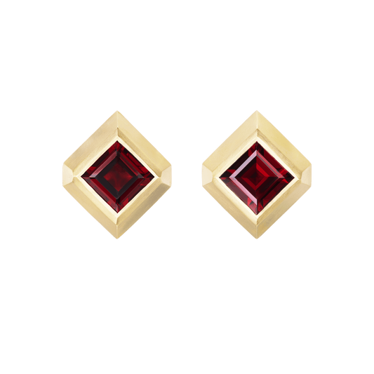 MEGA GARNET KITE STUDS - Ophelia Eve Jewelry