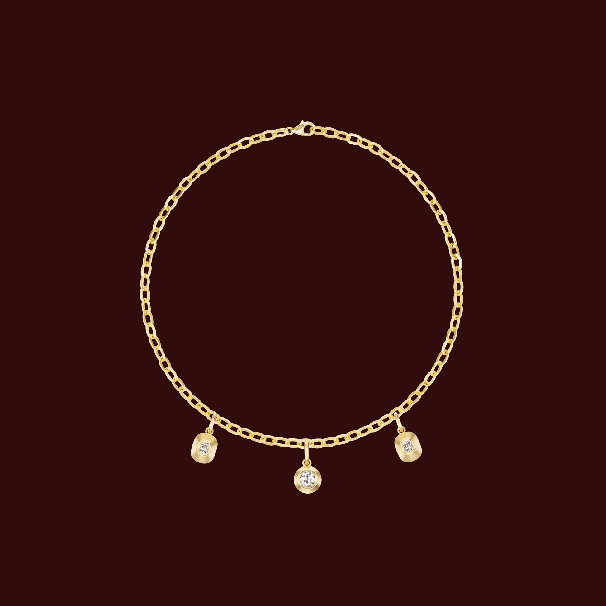 MIXED DIAMOND CHARM NECKLACE - OPHELIA EVE JEWELRY
