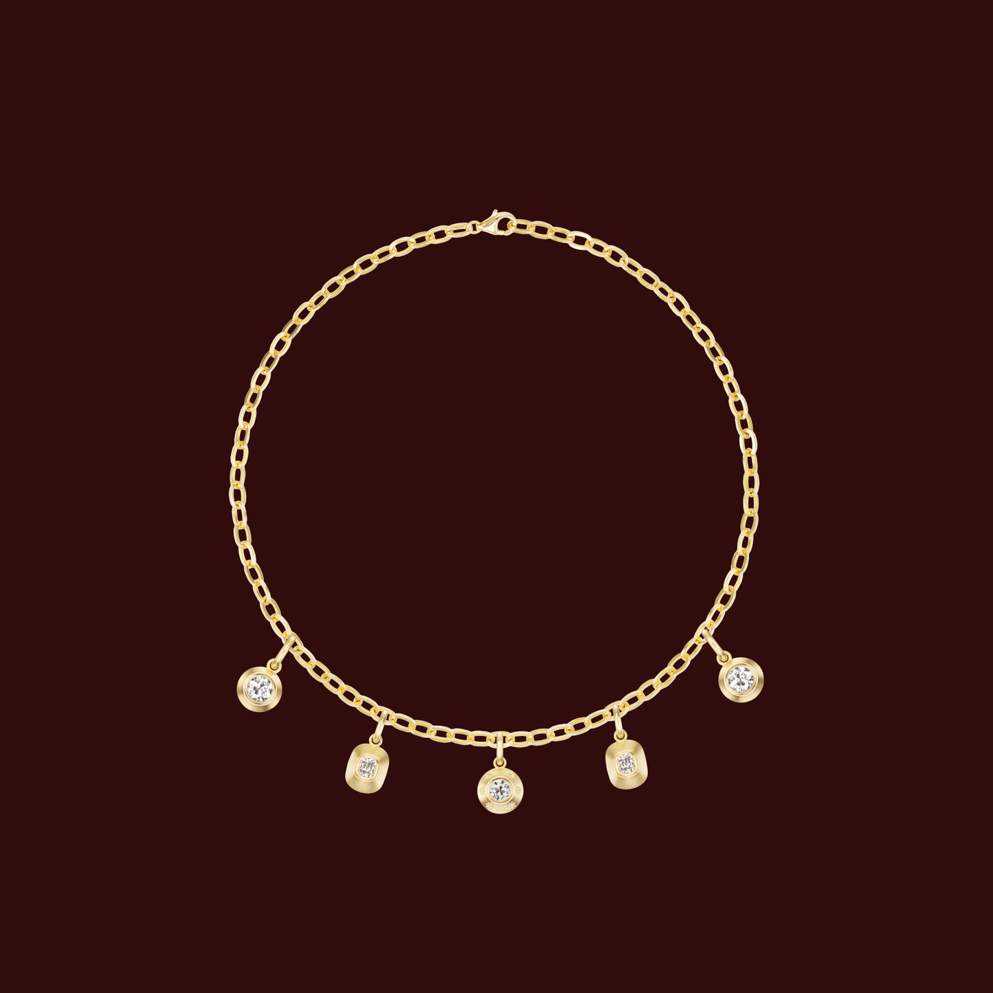 MIXED DIAMOND CHARM NECKLACE - OPHELIA EVE JEWELRY