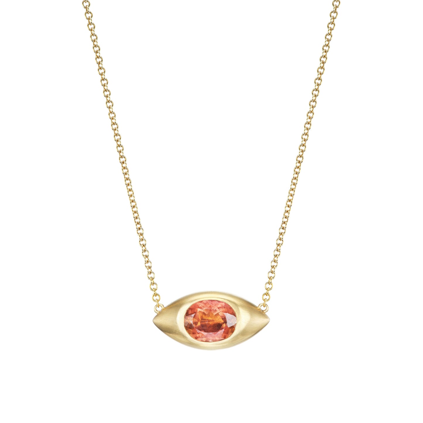 PEACH TOURMALINE MEGA EYE NECKLACE - OPHELIA EVE