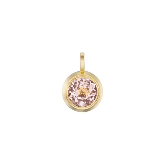 PEACH TOURMALINE ROUND PENDANT - Ophelia Eve Jewelry
