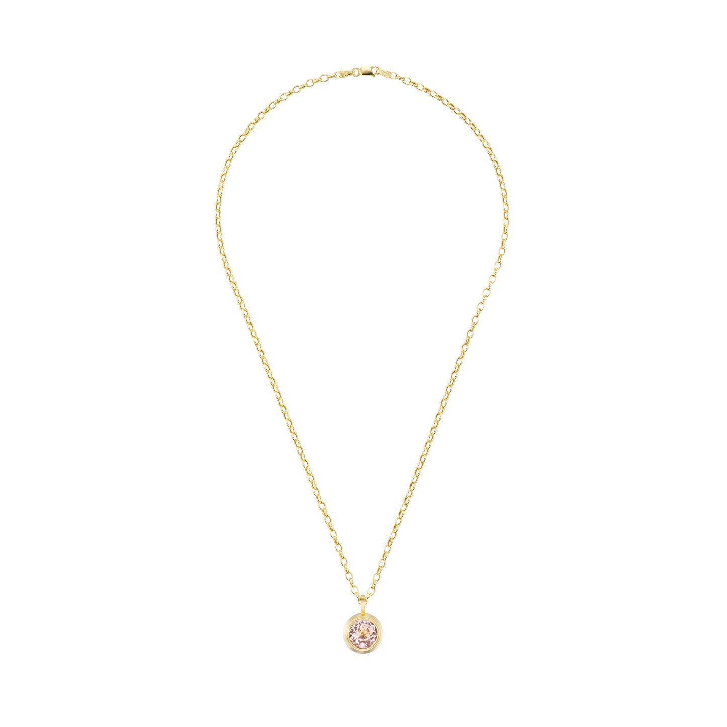 PEACH TOURMALINE ROUND PENDANT - OPHELIA EVE