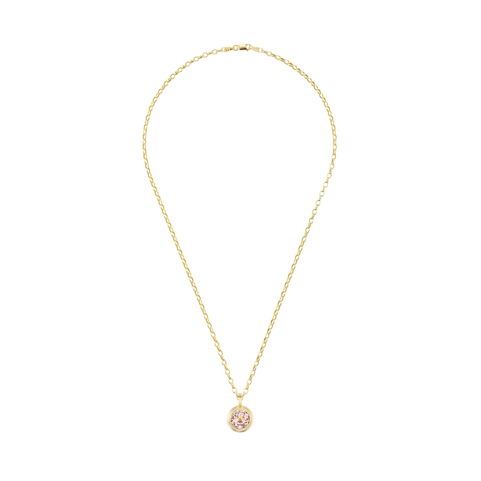 PEACH TOURMALINE ROUND PENDANT - OPHELIA EVE