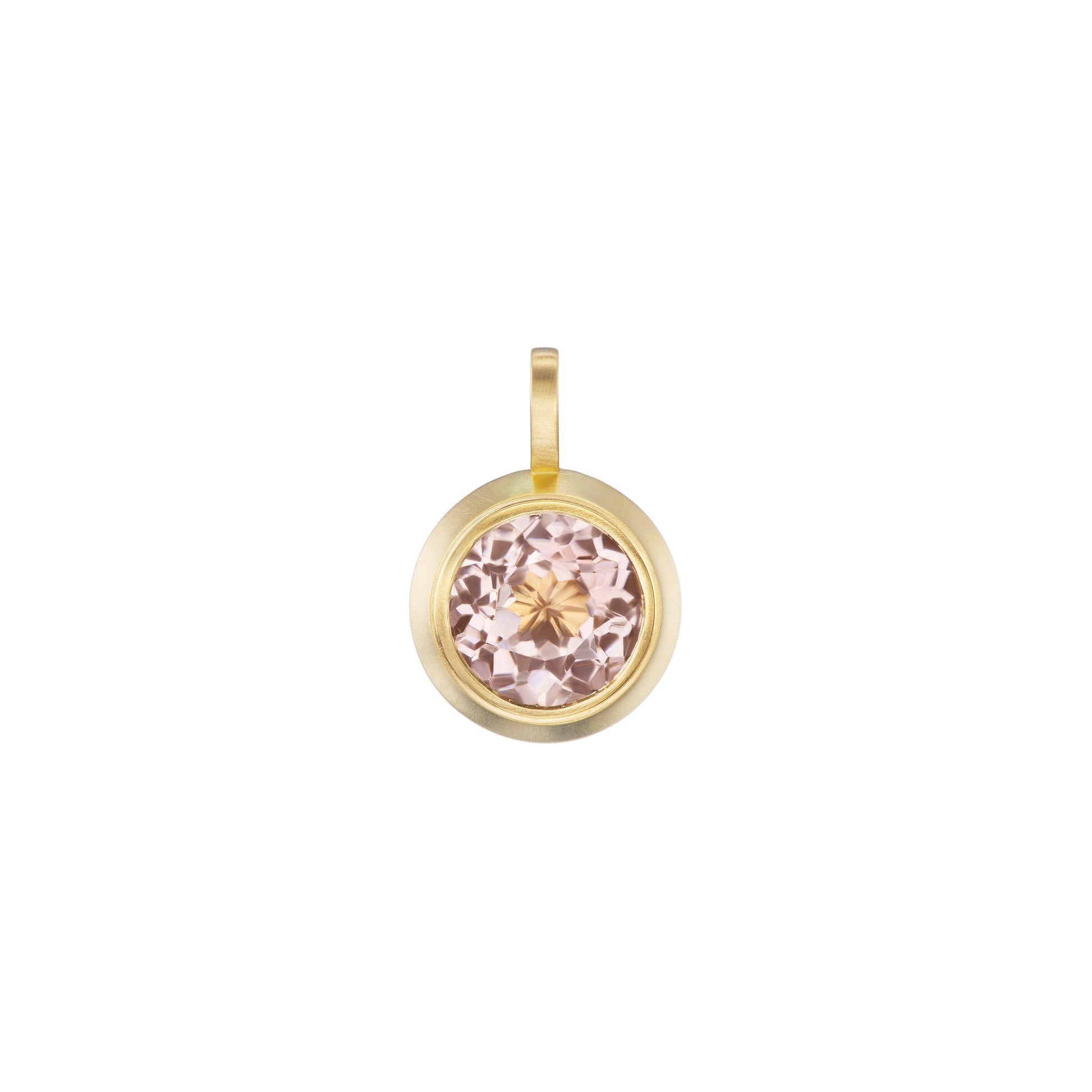 PEACH TOURMALINE ROUND PENDANT - OPHELIA EVE