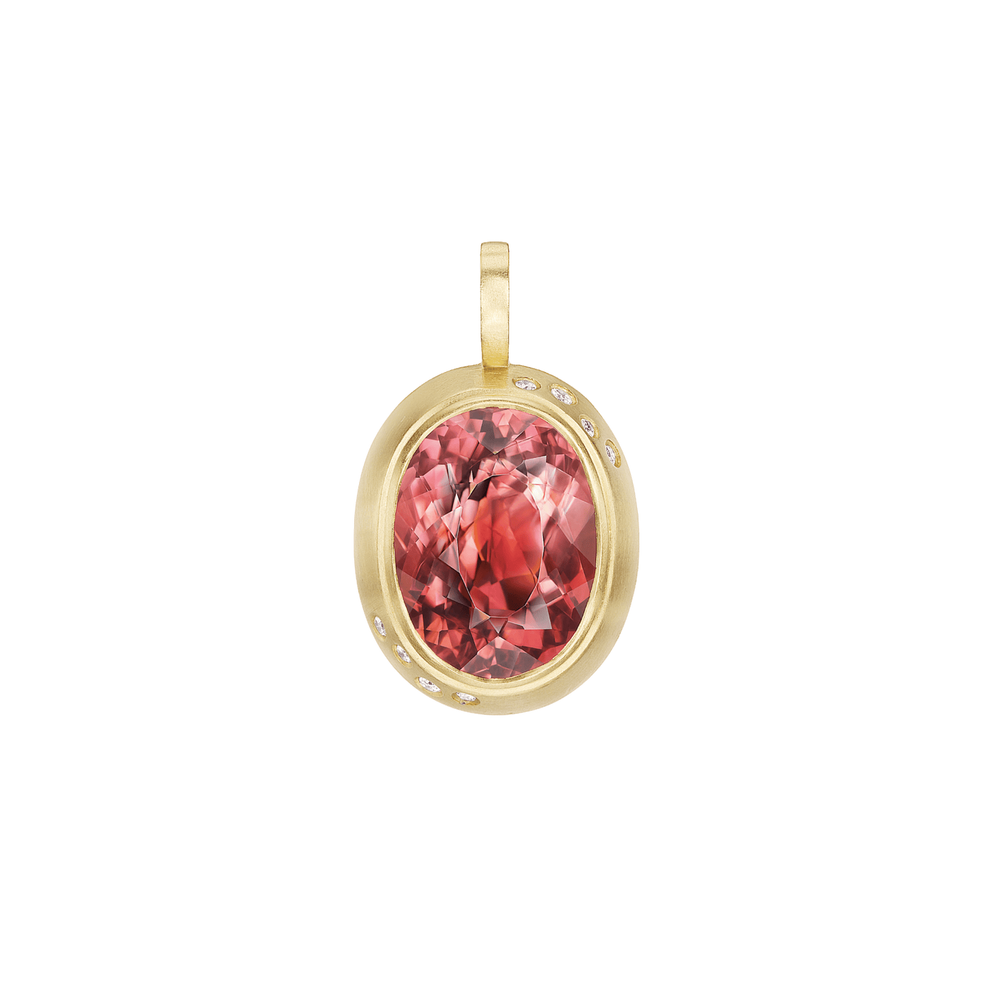 PINK TOURMALINE DIAMOND PENDANT - Ophelia Eve Jewelry
