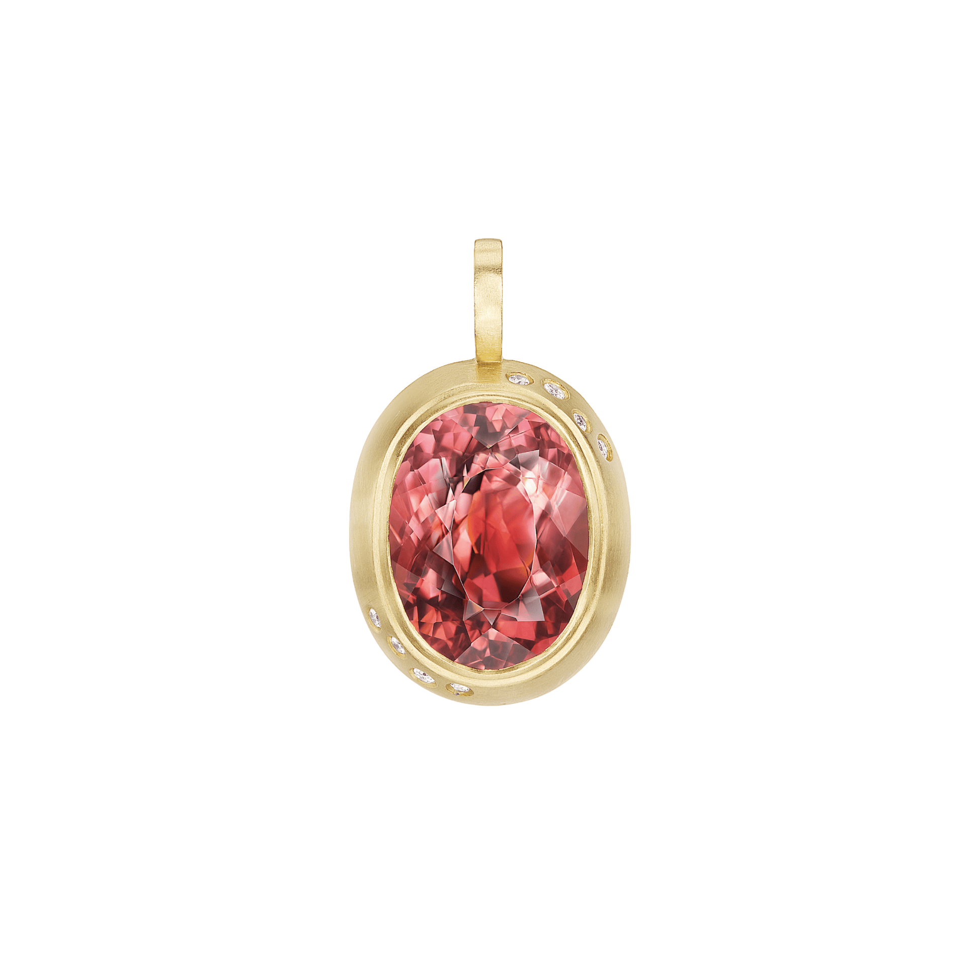 PINK TOURMALINE DIAMOND PENDANT - Ophelia Eve Jewelry