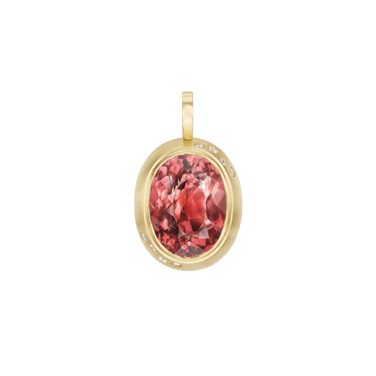 PINK TOURMALINE DIAMOND PENDANT - Ophelia Eve Jewelry
