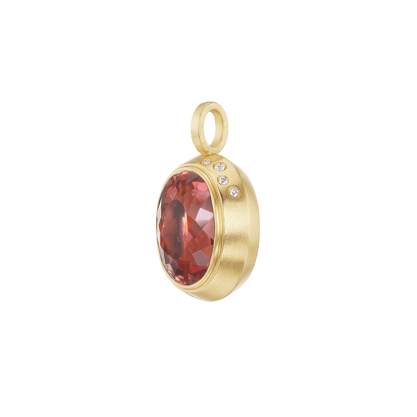PINK TOURMALINE DIAMOND PENDANT - Ophelia Eve Jewelry