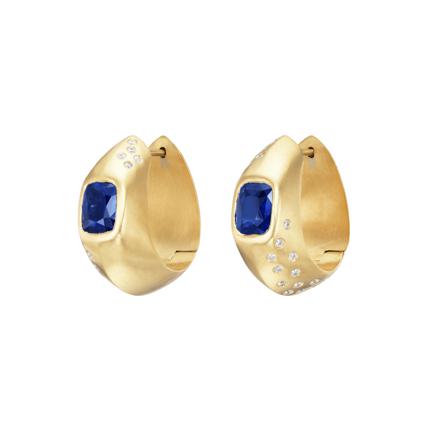 SAPPHIRE HINGED HOOPS - Ophelia Eve Jewelry