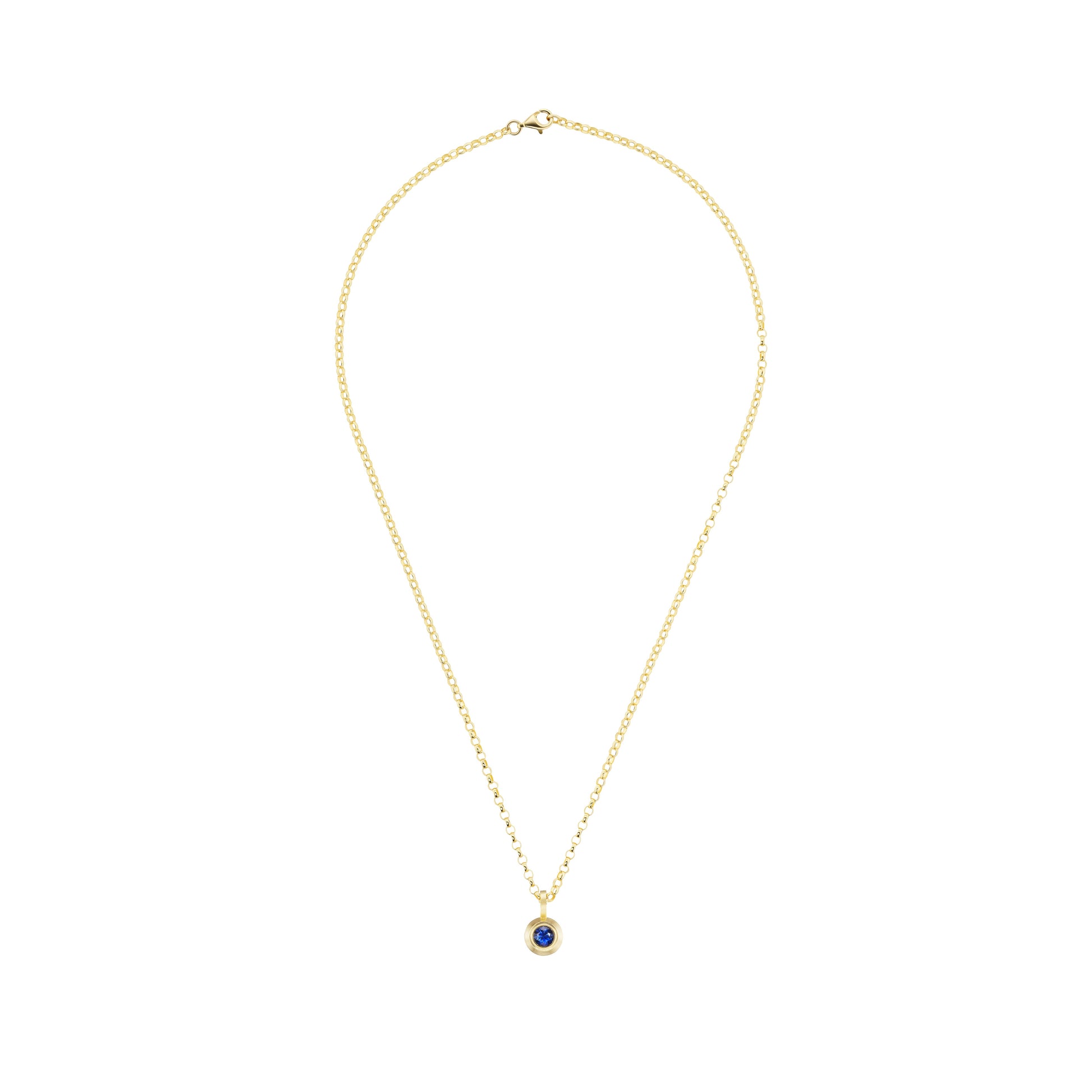 SAPPHIRE ROUND PENDANT - Ophelia Eve Jewelry
