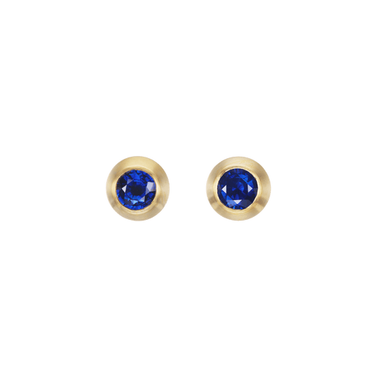 SAPPHIRE ROUND STUDS - Ophelia Eve Jewelry