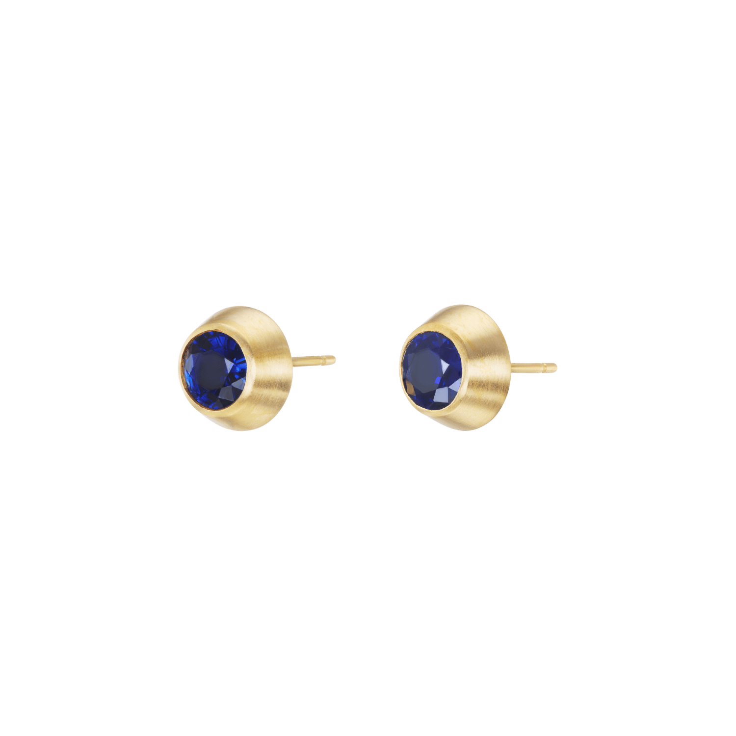 SAPPHIRE ROUND STUDS - Ophelia Eve Jewelry