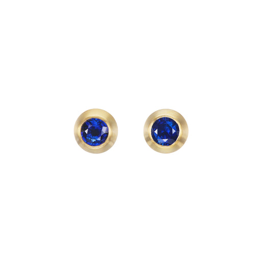 SAPPHIRE ROUND STUDS - OPHELIA EVE