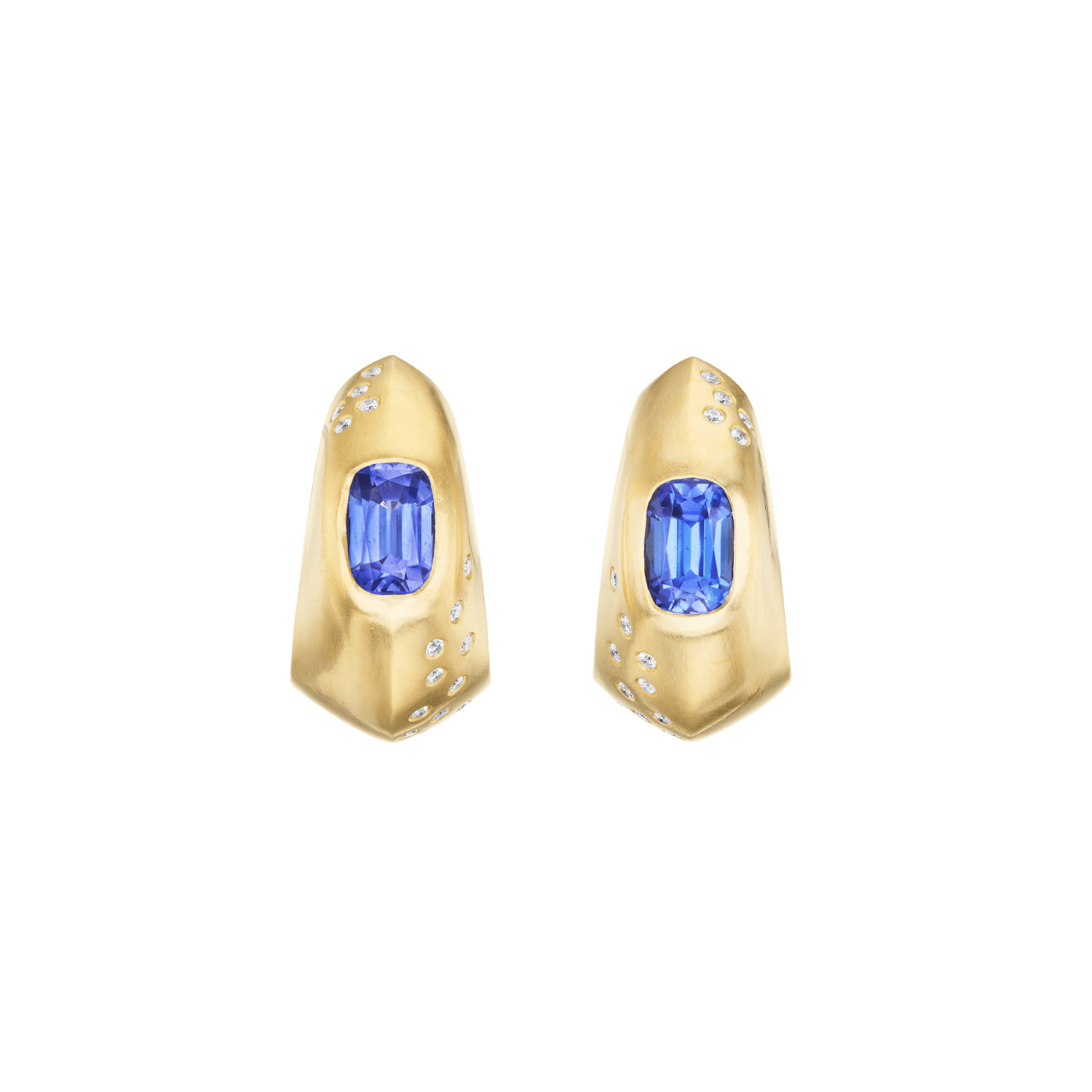 TANZANITE HINGED HOOPS - Ophelia Eve Jewelry