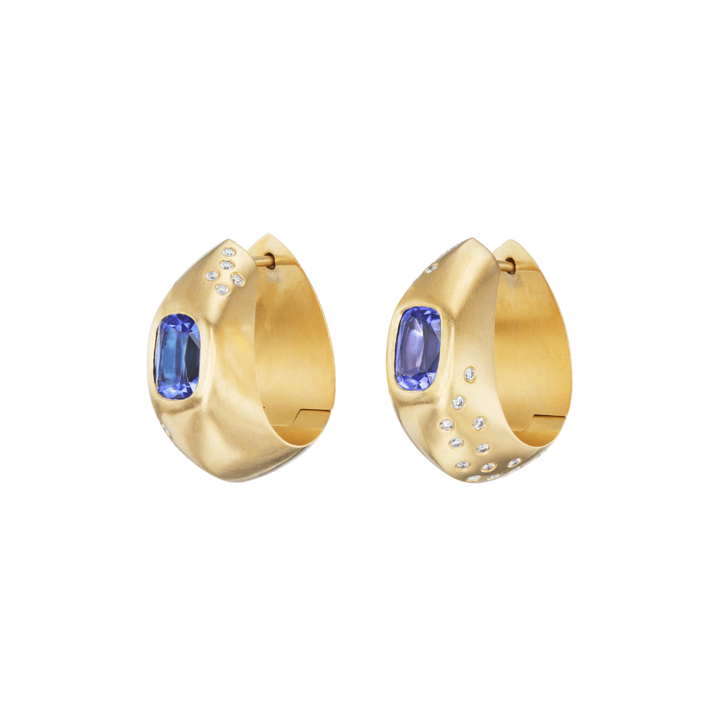 TANZANITE HINGED HOOPS - Ophelia Eve Jewelry