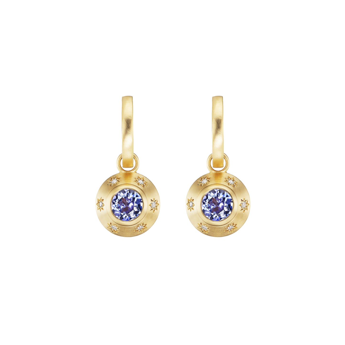 TANZANITE STAR DROP HOOPS - Ophelia Eve Jewelry