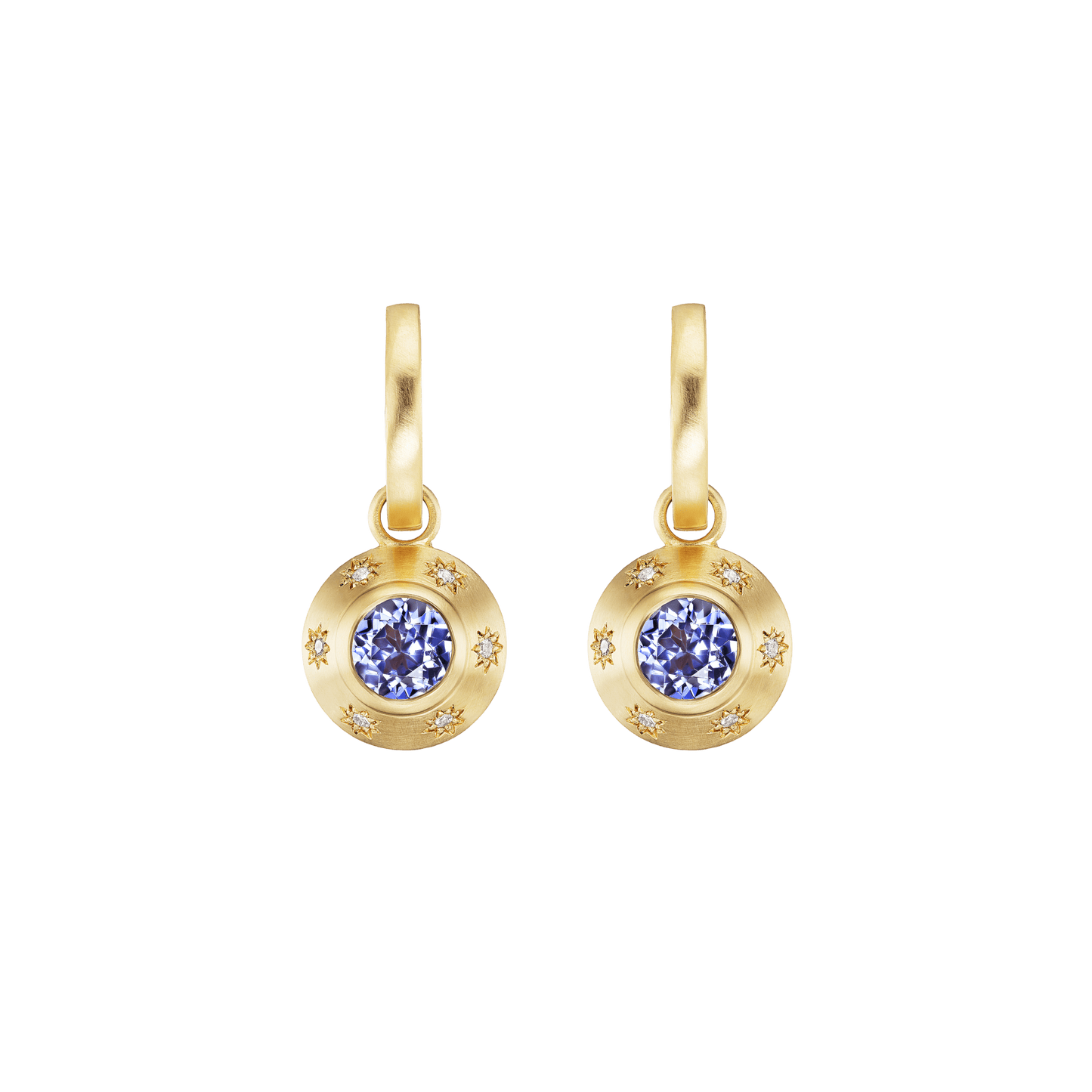 TANZANITE STAR DROP HOOPS - Ophelia Eve Jewelry