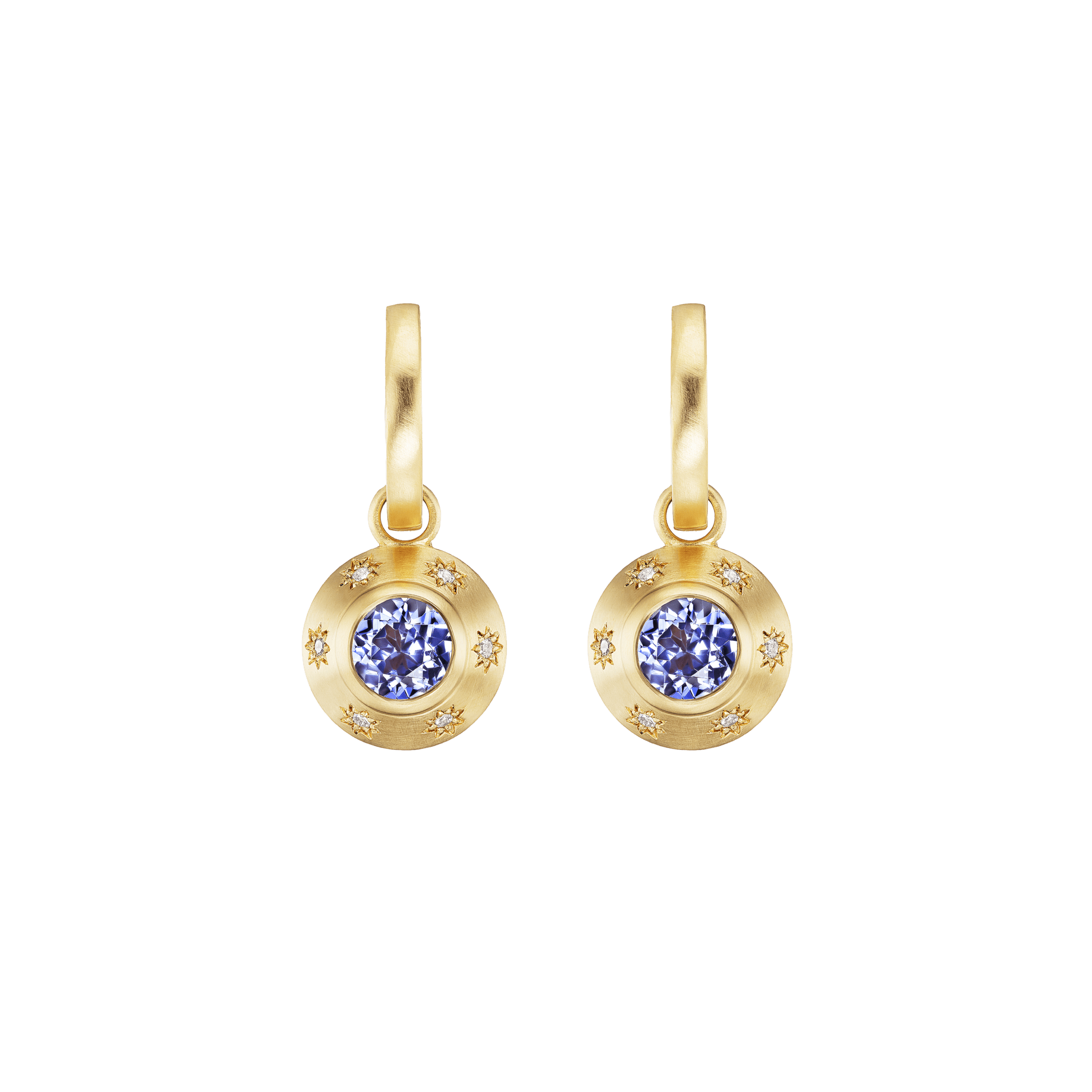 TANZANITE STAR DROP HOOPS - Ophelia Eve Jewelry