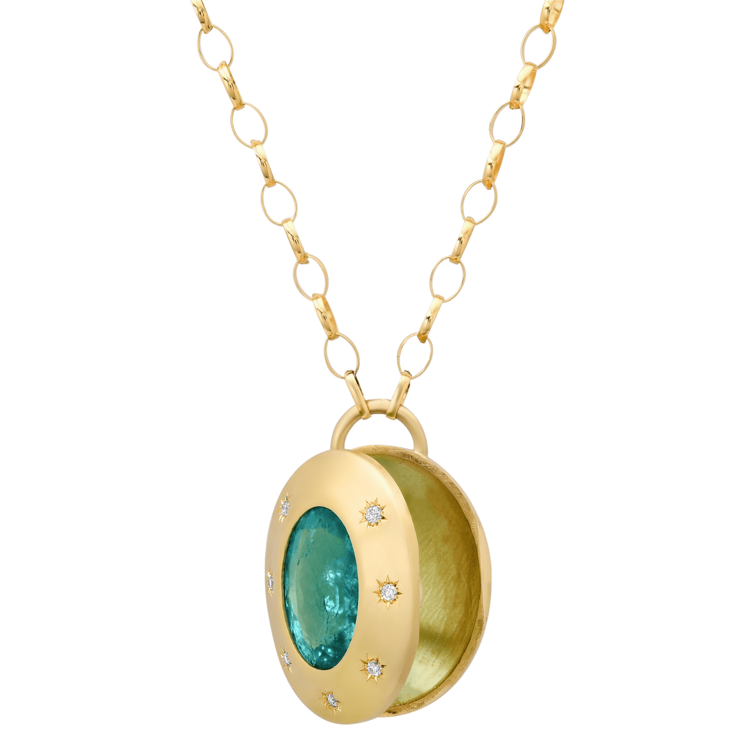 TOURMALINE BLOOM LOCKET - Ophelia Eve Jewelry