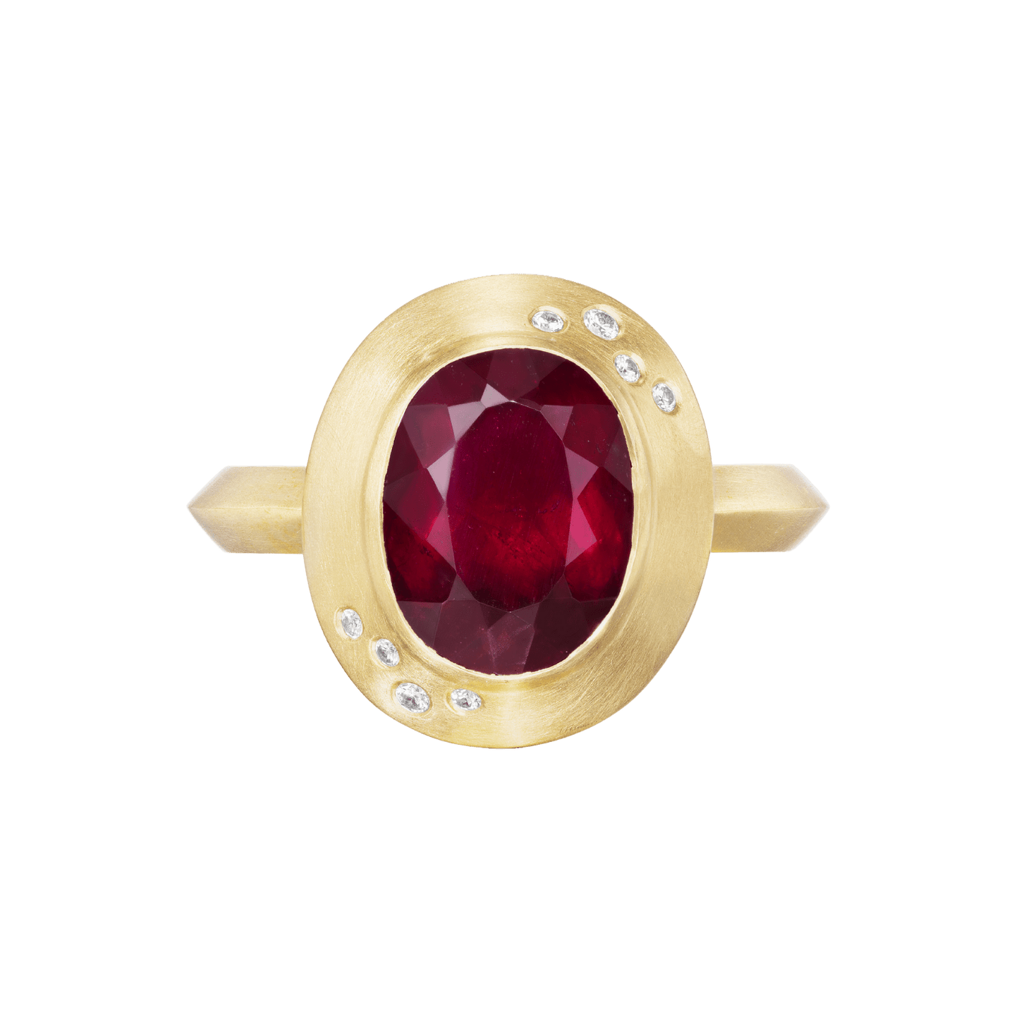 TOURMALINE OVAL RING WITH DIAMONDS - Ophelia Eve Jewelry