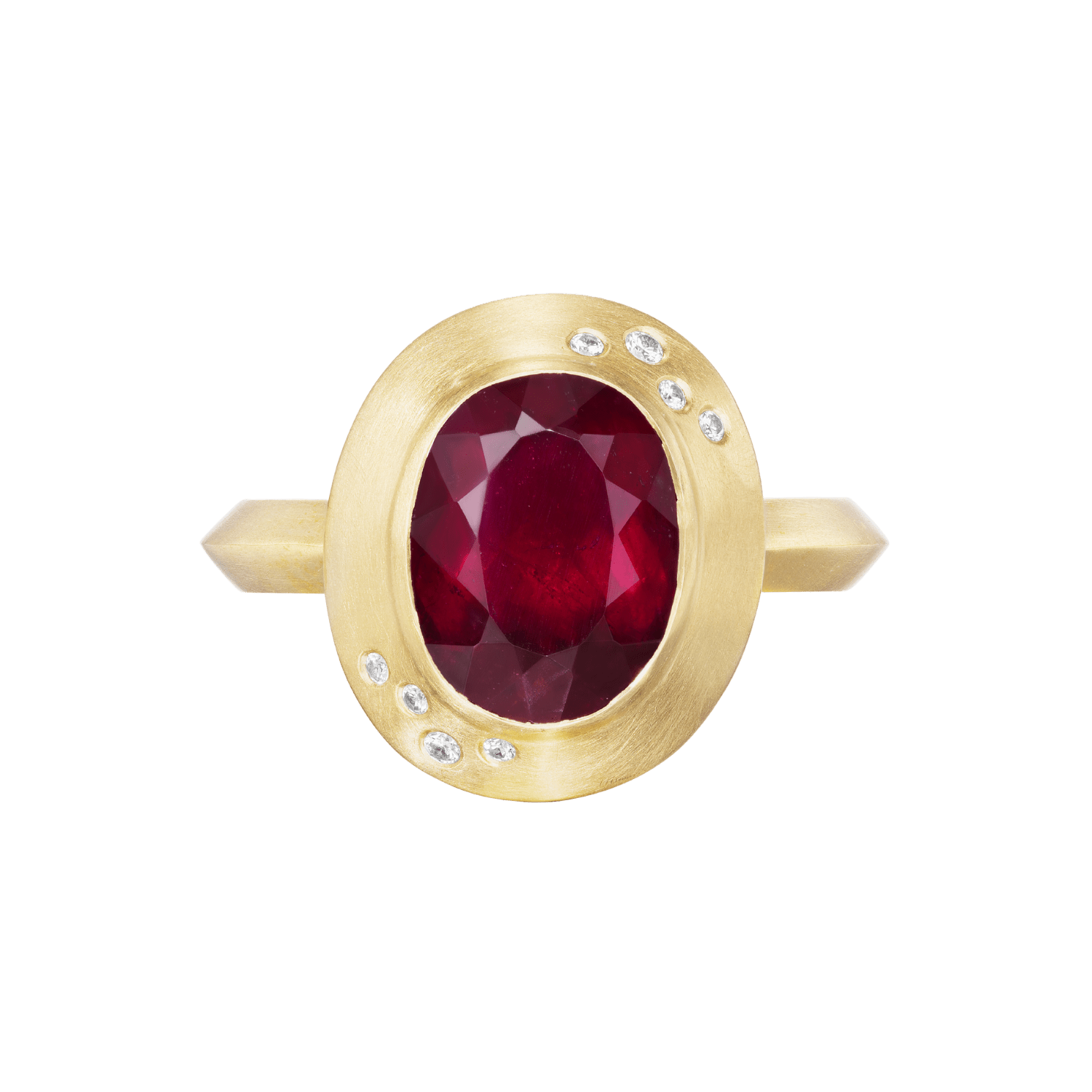 TOURMALINE OVAL RING WITH DIAMONDS - Ophelia Eve Jewelry
