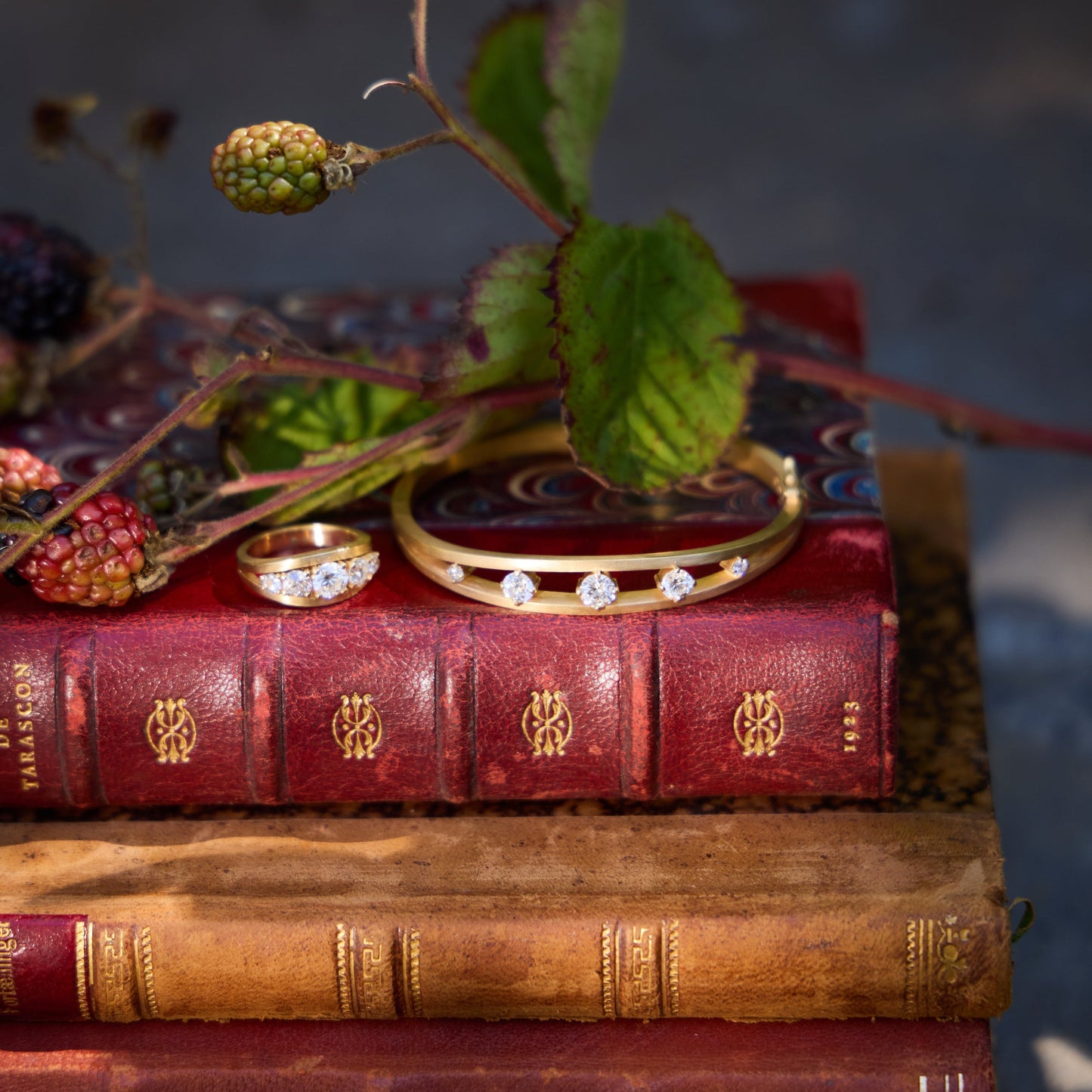 VICTORIAN FLOATING DIAMOND BANGLE - Ophelia Eve Jewelry