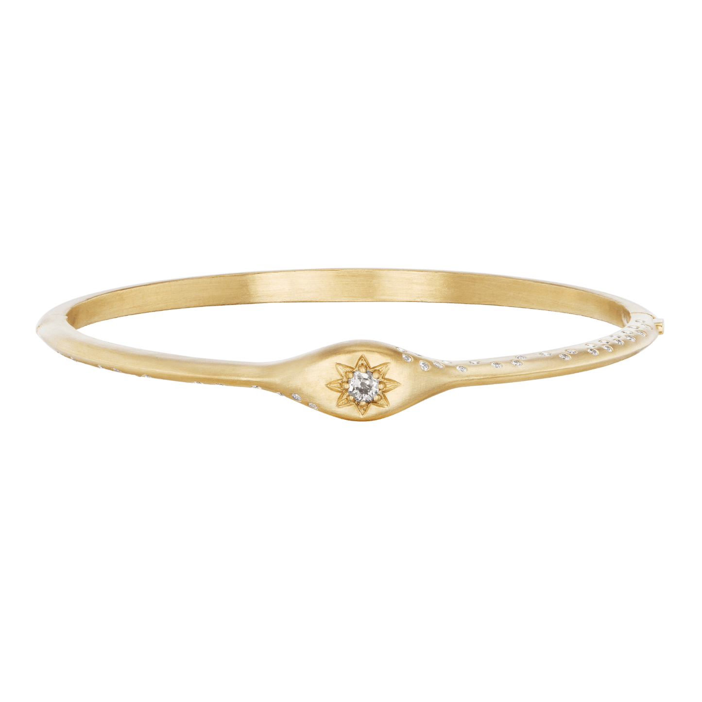 VICTORIAN STAR OLD MINE CUT BANGLE WITH DIAMONDS - Ophelia Eve Jewelry