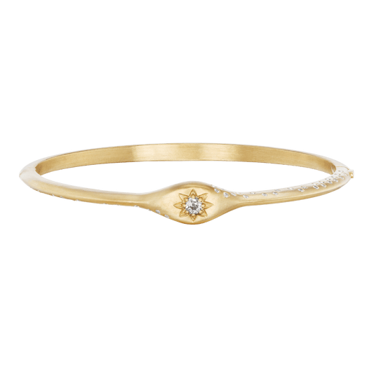 VICTORIAN STAR OLD MINE CUT BANGLE WITH DIAMONDS - Ophelia Eve Jewelry