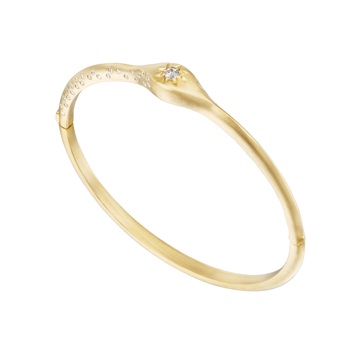 VICTORIAN STAR OLD MINE CUT BANGLE WITH DIAMONDS - Ophelia Eve Jewelry